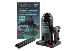 Домкрат гидравлический RF-T90604EURO бутылочный с клапаном 6т (выс.подъема 185-360мм) ROCKFORCE