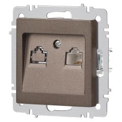Розетка Intro Accent 6-303-08 информационная RJ45, IP20, СУ, бронза | Intro