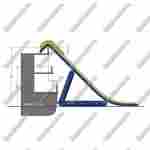 Надувная прямая плавающая горка для лодок, яхт «Драйв» с опорой, 11*2*7 м