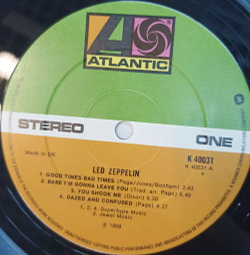 Винтажная виниловая пластинка Led Zeppelin Led Zeppelin (UK 1974)