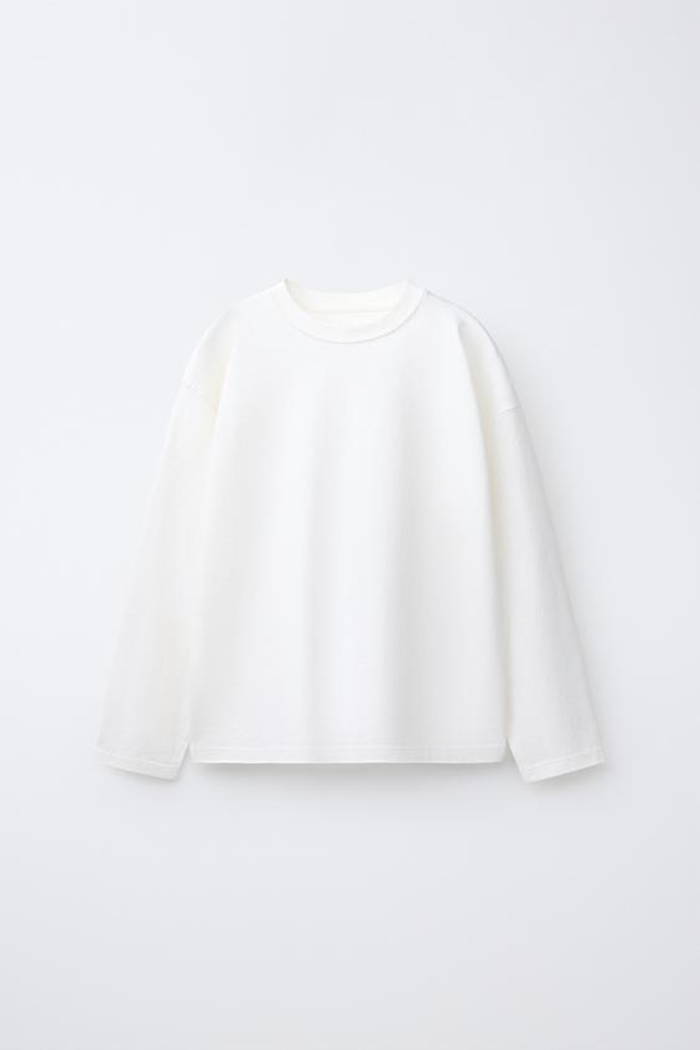 ZARA ОДНОТОННЫЙ ЛОНГСЛИВ, БЕЛЫЙ