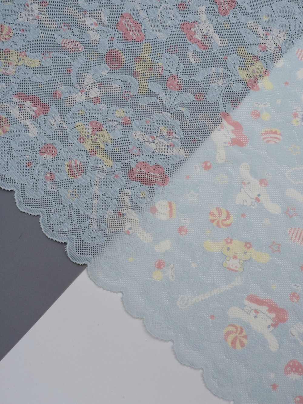 Эластичное кружево бледно-голубое Детский мир ширина 22 см