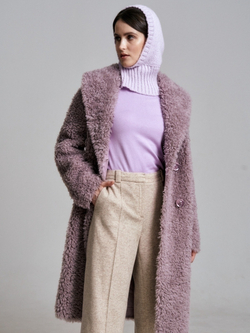 Шуба женская чебурашка тедди эко, сиреневая, SilverFox