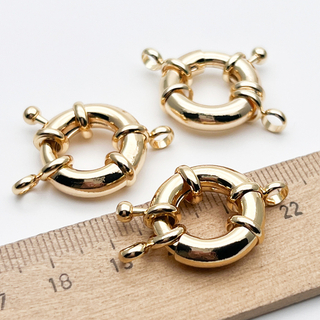 Замок-штурвал, цвет золото, размер 19 мм, цена за 1 шт