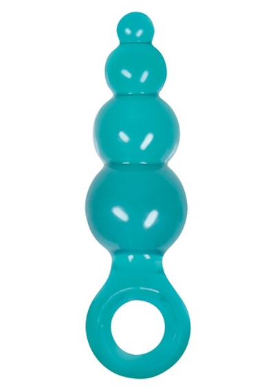 Средняя бирюзовая анальная пробка Jolie - Ripples