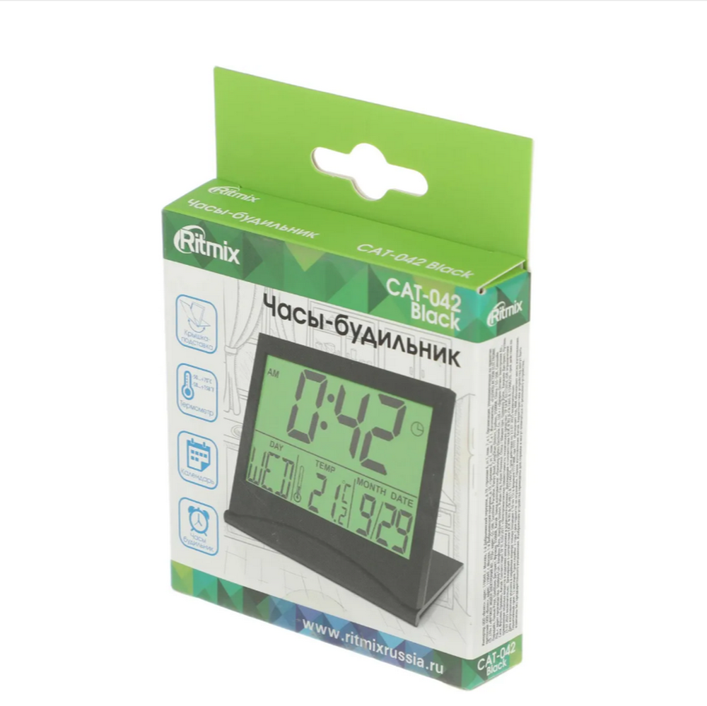Часы-будильник-термометр RITMIX CAT-042