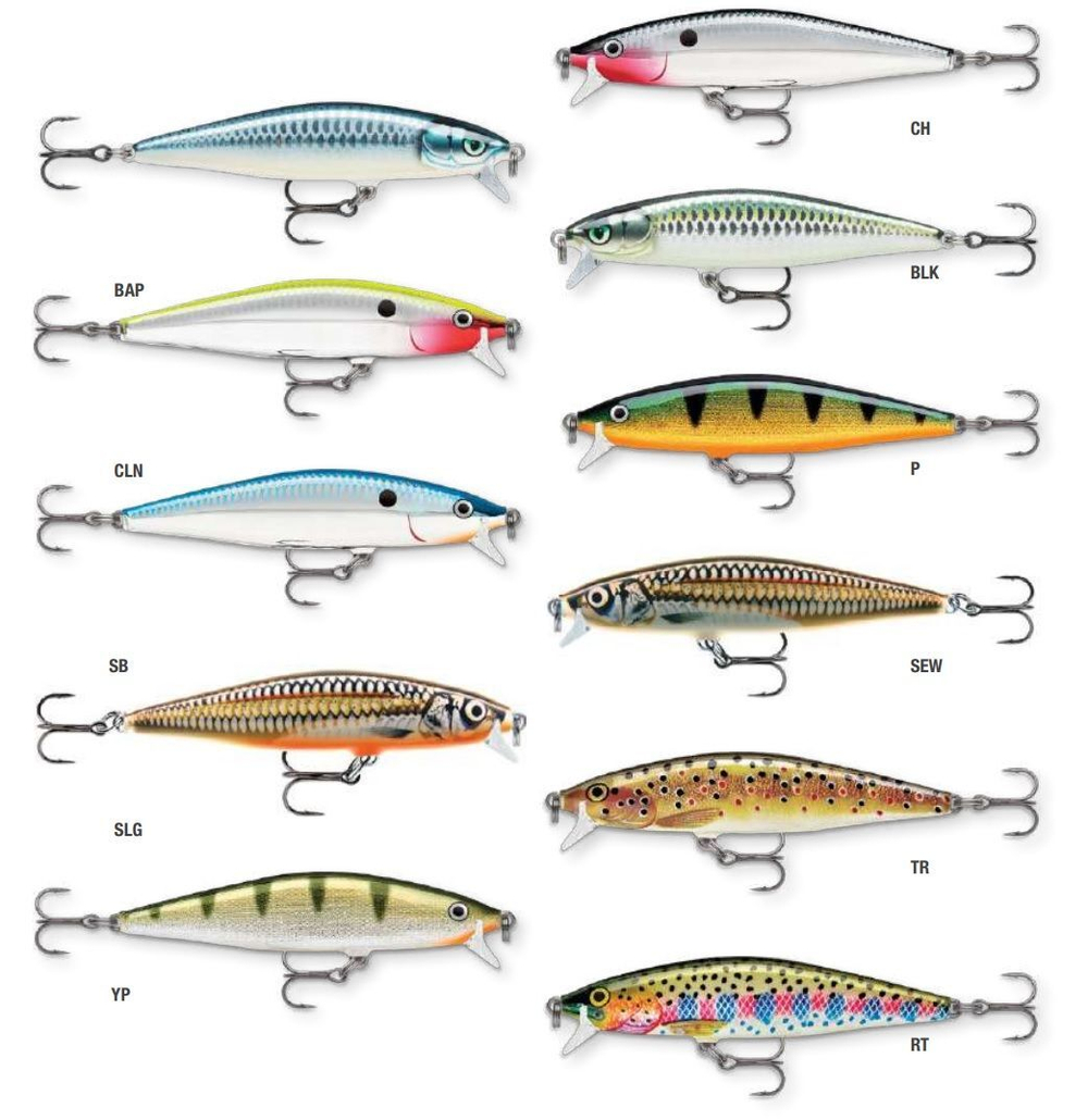 Воблер Flat Rap 08, 8см, 7гр, цвет BLK, плавающий