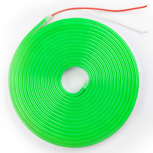Светодиодная лента гибкий неон LEDbeLED 12V 8x16mm 120 LED/m IP67, зеленый, 5 метров