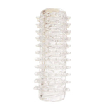 Прозрачная насадка 2-в-1 с шипами - 12 см. (Цвет: прозрачный)