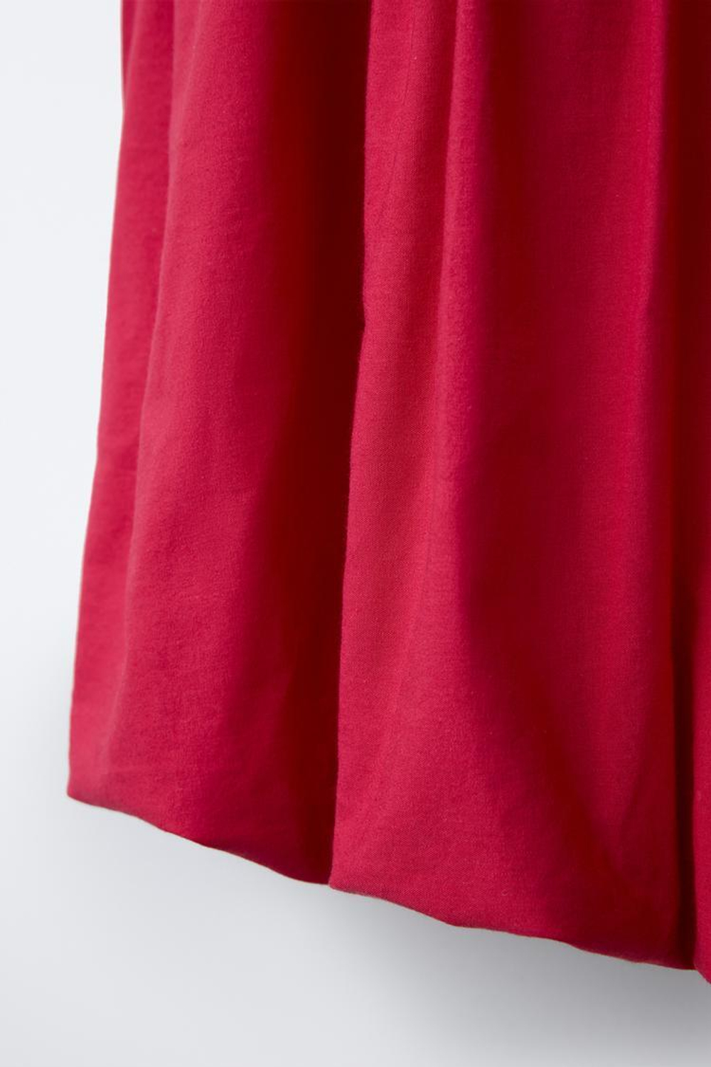 ZARA ПЛАТЬЕ ИЗ КОНТРАСТНОЙ ТКАНИ, КОРАЛЛОВО-КРАСНЫЙ