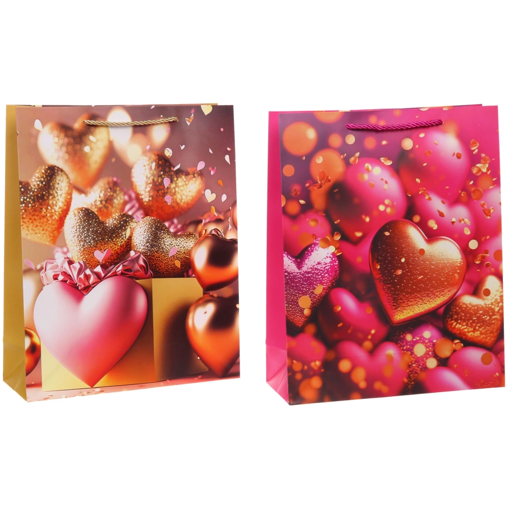 Пакет подарочный «Море сердец» 26*32*10 см