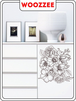 Наклейка декоративная А3 "Имитация гравюры, цветы"