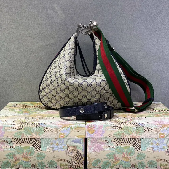 Мужская большая сумка через плечо Gucci Attache бежевый