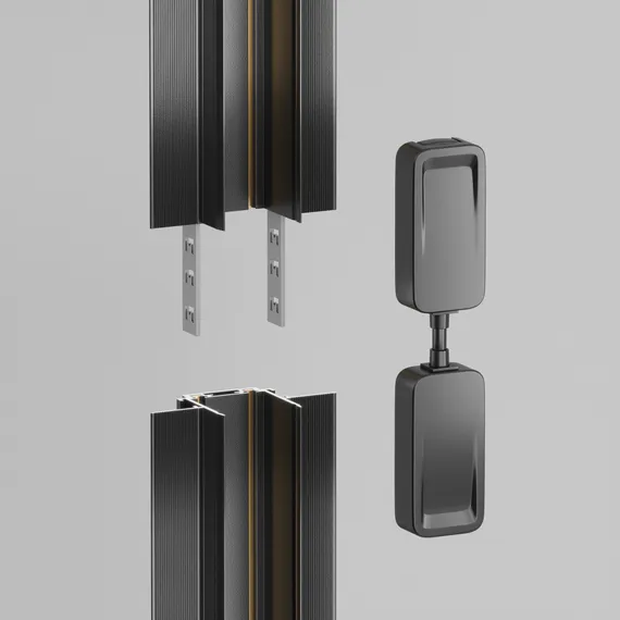 Коннектор питания прямой Radity встраиваемый черный Technical tra084c-b-12