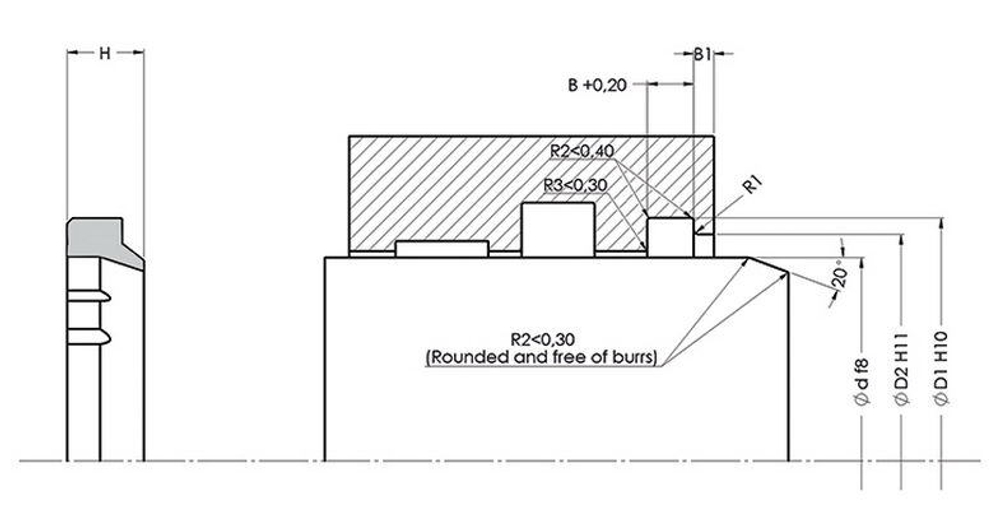 A202-135/2 PU Грязесъёмник штока 135-147-7,2/10