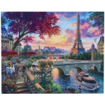 Алмазная мозаика на подрамнике с полным заполнением «МИР ЯРКИХ КРАСОК», Париж, 30*40см