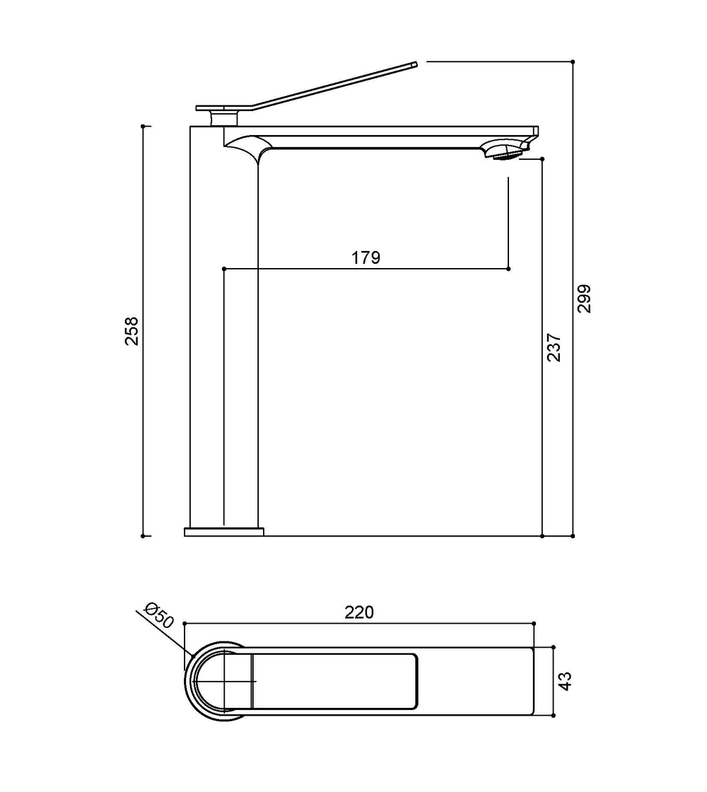 Смеситель для раковины Vincea Verse VBF-2VE2MB однорычажный, черный матовый