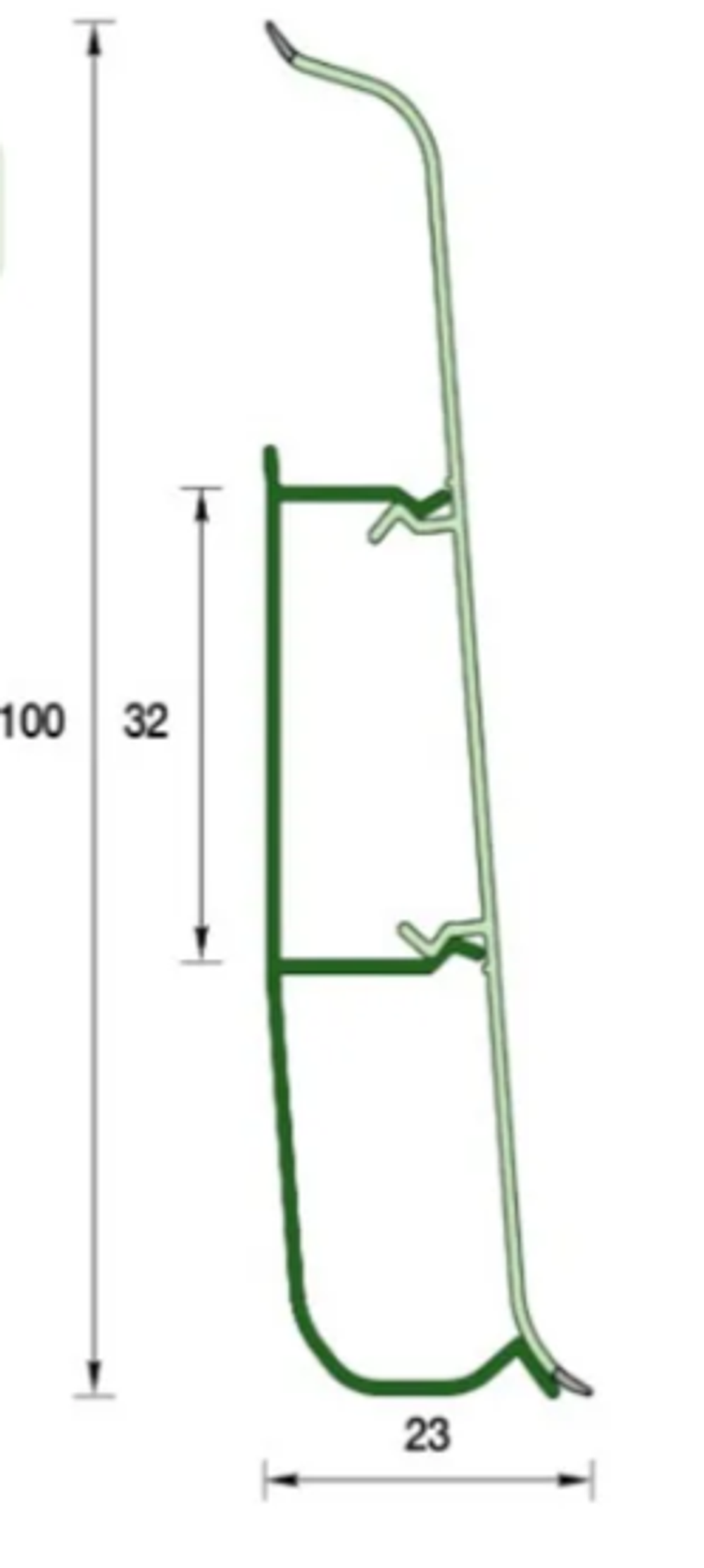 Плинтус напольный ПВХ "Деконика", 001 Белый 2200х100х22 мм