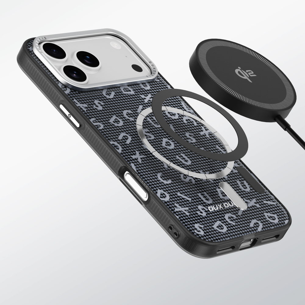 Чехол с MagSafe и рисунком черного цвета для iPhone 17 Pro, от Dux Ducis серия Moro Series Magnetic