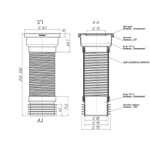 Удлинитель гибкий для унитаза Ани Пласт с металической спиралью выпуск 110мм (260-560мм) (K928)