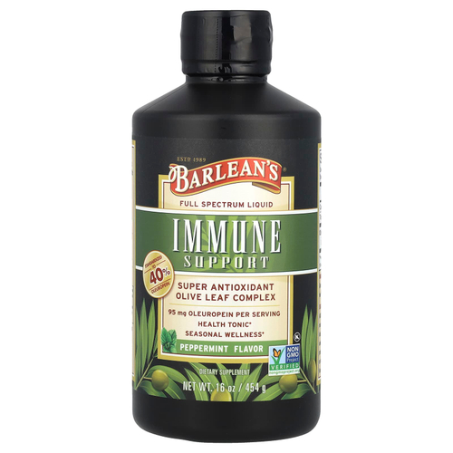 Barlean's, Комплекс оливковых листьев, перечная мята, 95 мг, 454 г (16 унций)