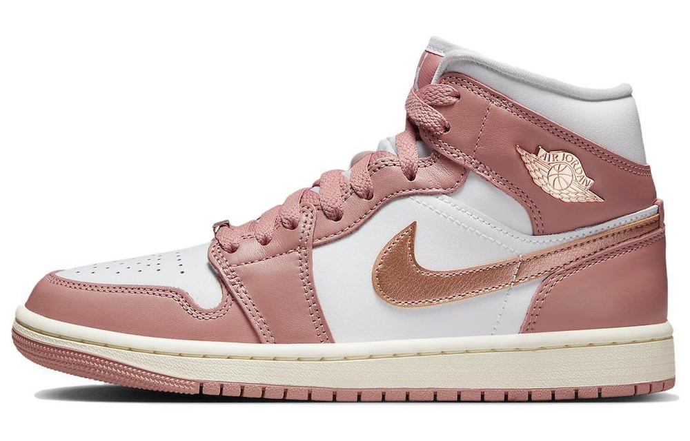 Кроссовки Jordan Air Jordan 1 Mid Se "Red Stardust" (Женская размерная сетка)
