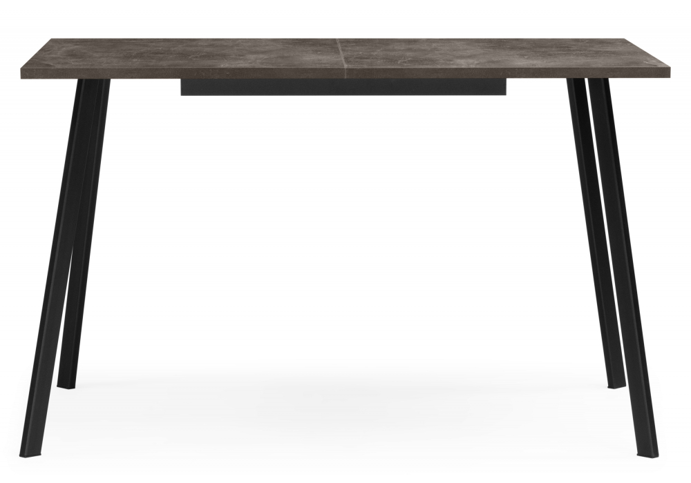Стол деревянный Woodville Кортни 117 (157) x 77 бетон темный, черный матовый, ножки черные