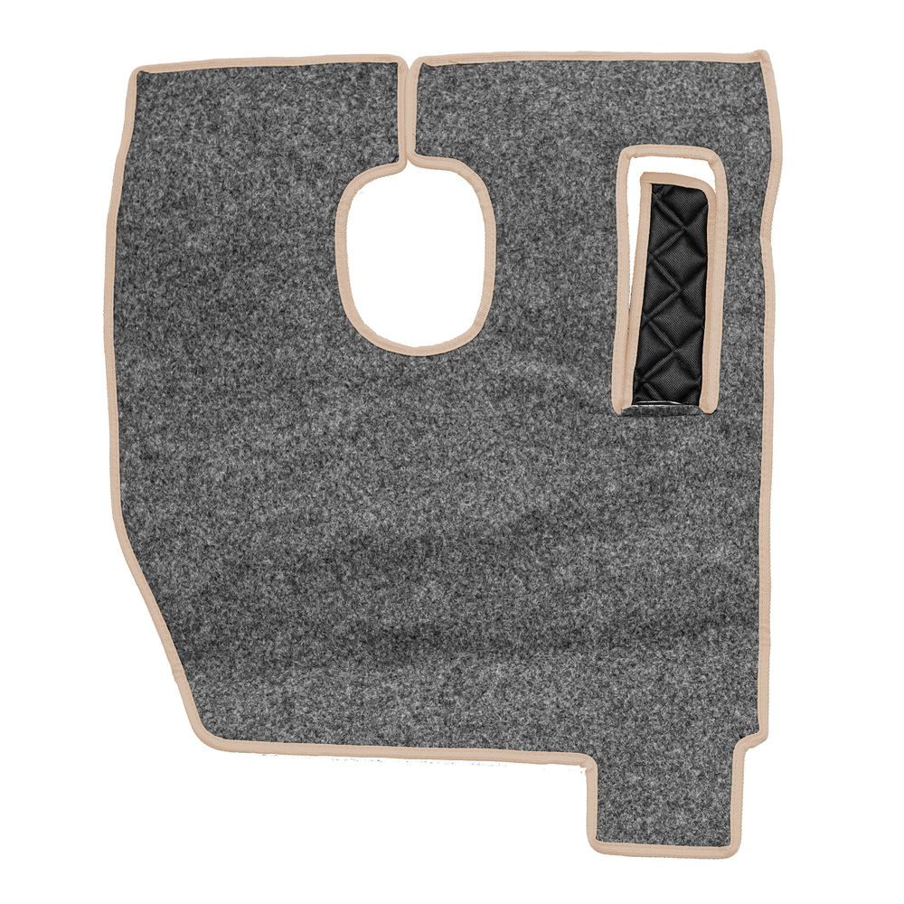 Ковры SHACMAN F3000 (экокожа, бежевый, бежевый кант, синяя вышивка)