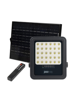 Прожектор светодиодный PFL SOLAR 02 100 6500К GR IP65 ДО с солнечн. панелью и пультом Pro+ JazzWay 5058477