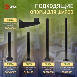 Садово-парковый светильник ЭРА НТУ 02-60-202 шар прозрачный призма на опору / кронштейн IP44 Е27 max60Вт d200mm | Садово-парковые светильники