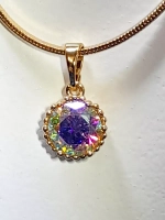 Подвеска цвет "сваровски", золото, форма круг