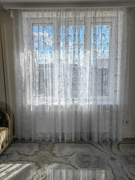 Тюль в гостиную INVA жаккард с рельефным рисунком "Птички" 280х600/белый