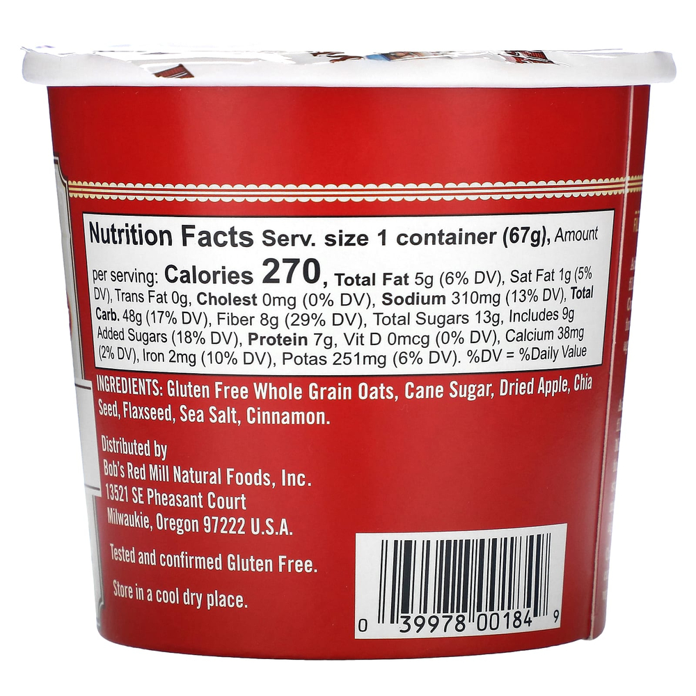 Bob's Red Mill, овсянка, яблоко и корица, 67 г (2,36 унции)