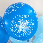 Шар (12"/30 см) Снежинки, Голубой (454)/Синий (250), пастель, 5 ст 25 шт.