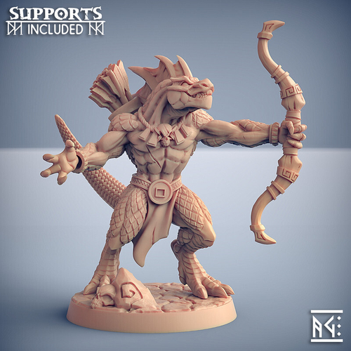 Людоящер Драконорождённый Рейджер Охотник Следопыт миниатюра для dnd, днд, pathfinder, фентези, Настольная игра, НРИ, Варгейм, РПГ