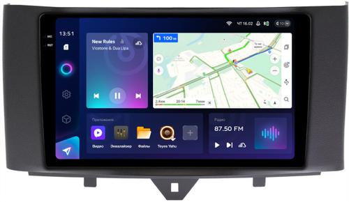 Магнитола для Smart ForTwo W451 2010-2015 - Teyes CC3-2K монитор 9.5" 2K QLED на Android 10, Быстрая, CarPlay, 4G SIM-слот