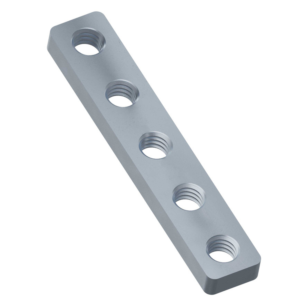 1 x 5 Hole Steel Threaded Plate (7mm x 39mm) - 2 Pack