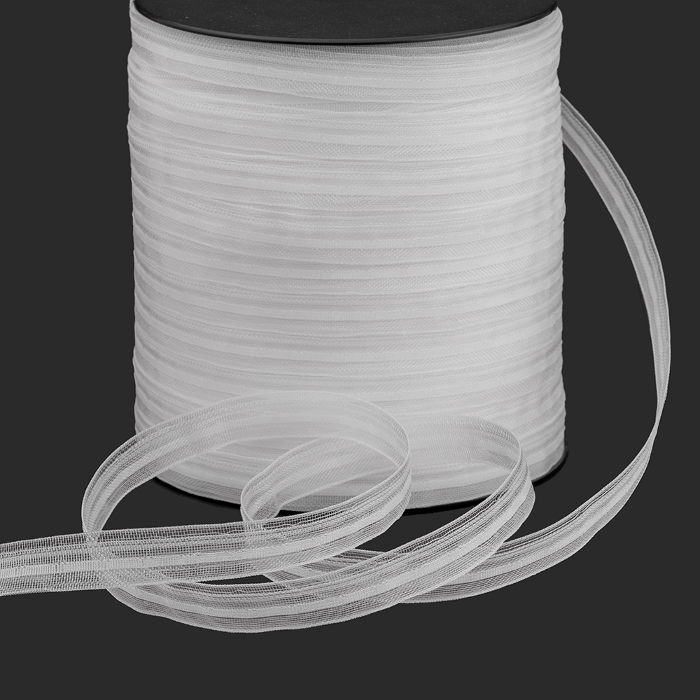 Шторная лента Oz-Is арт. 3919МP для римских штор, фиберглассовых вставок, цвет прозрачный (ширина 15 mm)