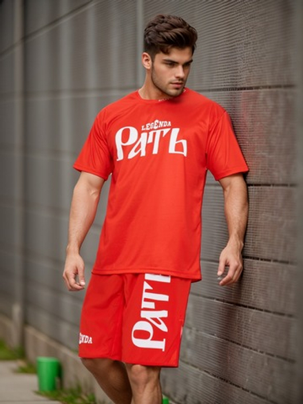 Футболка тренировочная LEGENDA Рать с коротким рукавом, красная
