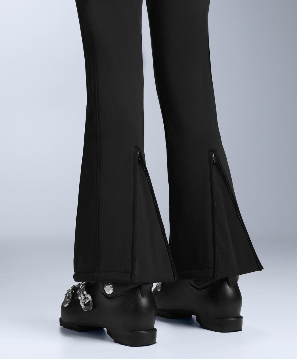 Oysho Водонепроницаемый облегающий эластичный горнолыжный комбинезон, черный