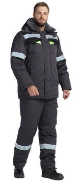 Костюм зимний Ховард (тк.Смесовая,240) п/к, т.серый/черный/лимонный