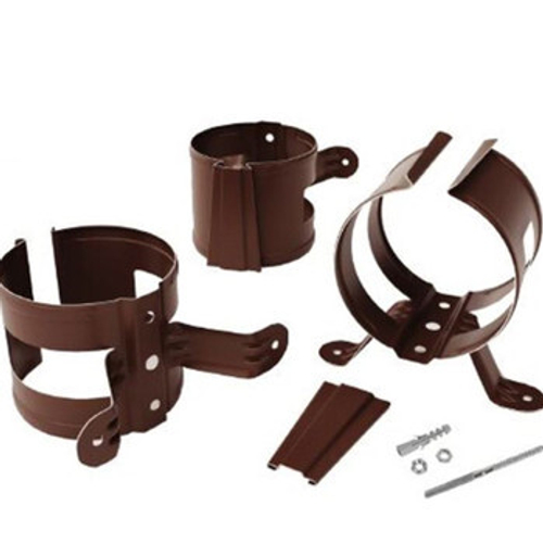 Держатель трубы GS lite D90 на дерево ПЭД-01-8017, коричневый шоколад