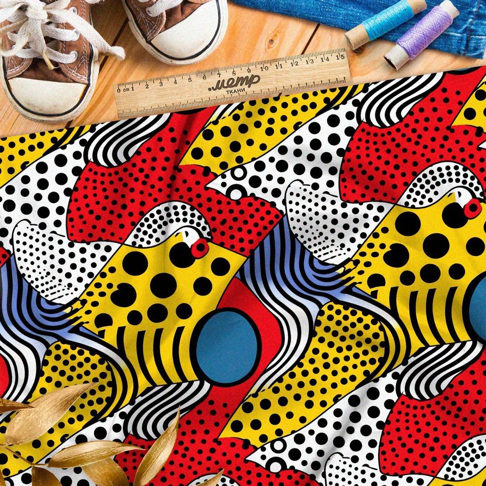 Ткань премиум шелк искусственный Армани абстрактное путешествие сознания