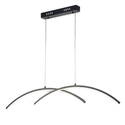 Подвесной светодиодный светильник 36Вт, 2880Лм, 3000-6000К, Ra>80, плавная регулировка мощности, изменение цветовой температуры, металл/силикон, чёрный