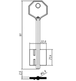 Заготовка сувальдного ключа 10651 KLS5D КЛАСС-5