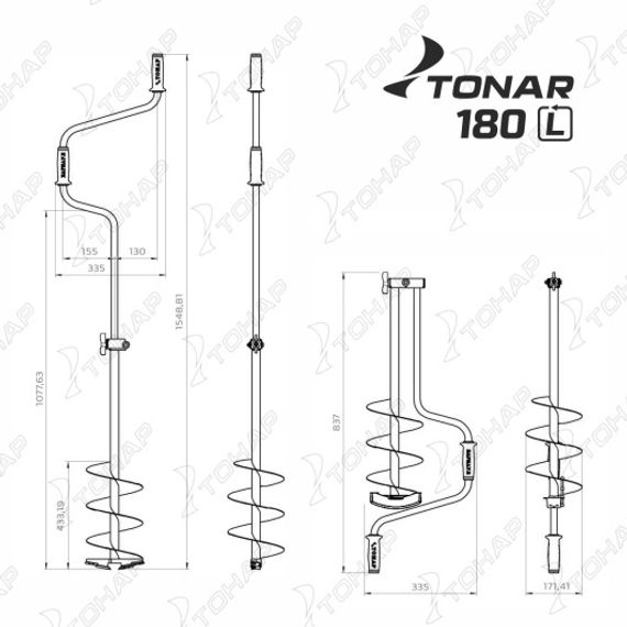Ледобур Тонар ЛР-180Д (левое вращение) LK-180LD