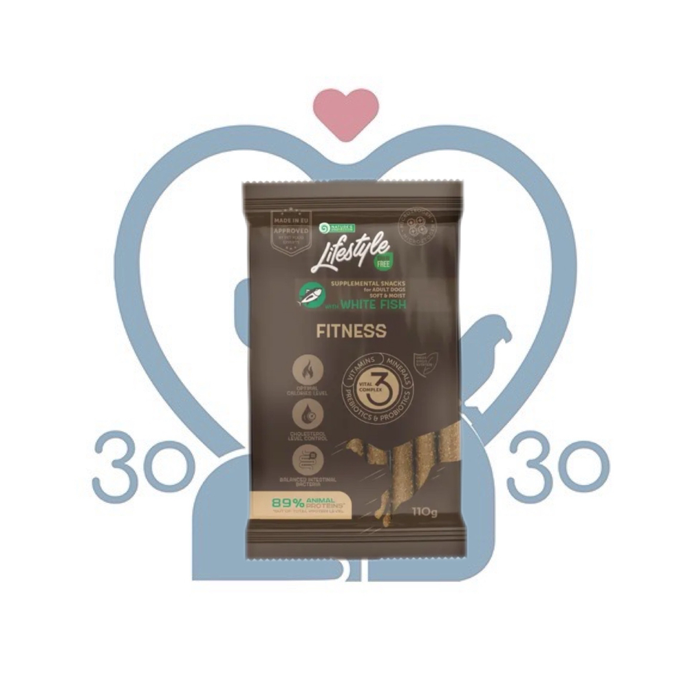 Беззерновые лакомства NP Lifestyle Grain Free с белой рыбой для активных взрослых собак, 110 гр