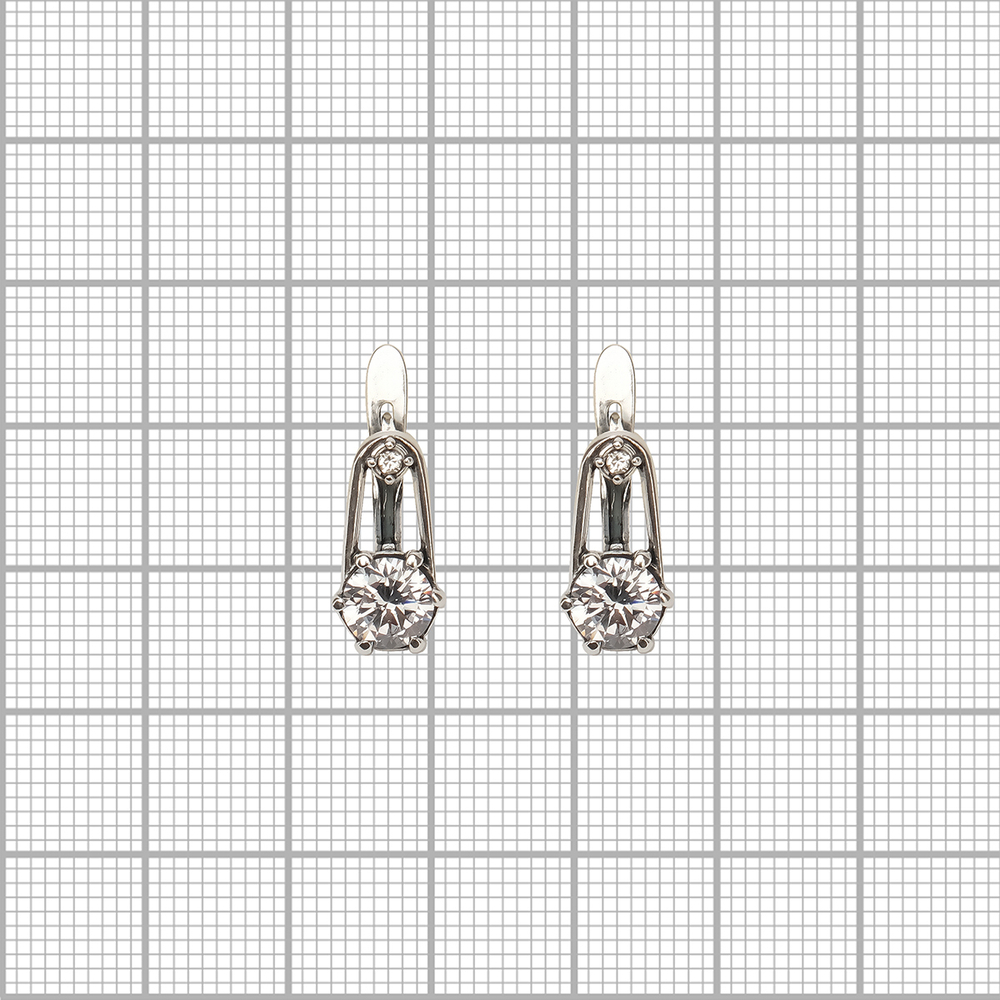 "Рутера" cерьги в серебряном покрытии из коллекции "Teona" от Jenavi с английским замком