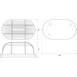 Светильник ЭРА НБП 04-100-002 Акватермо алюминий/стекло решетка IP54 E27 max 100Вт 280х160 овал черный | Светильники ЖКХ РБ