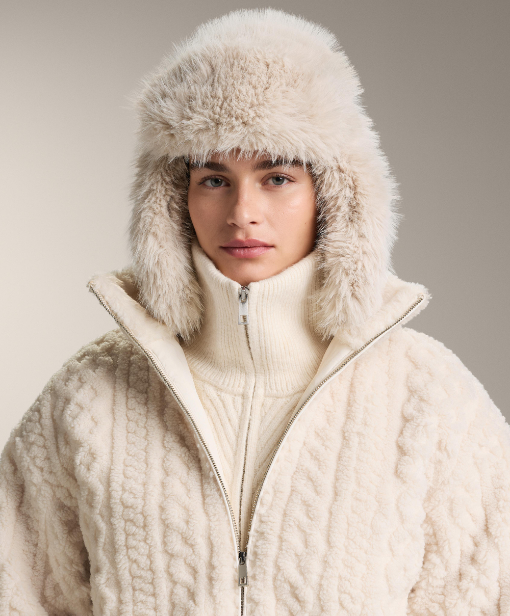 Oysho Шапка-авиатор из искусственного меха, каменный